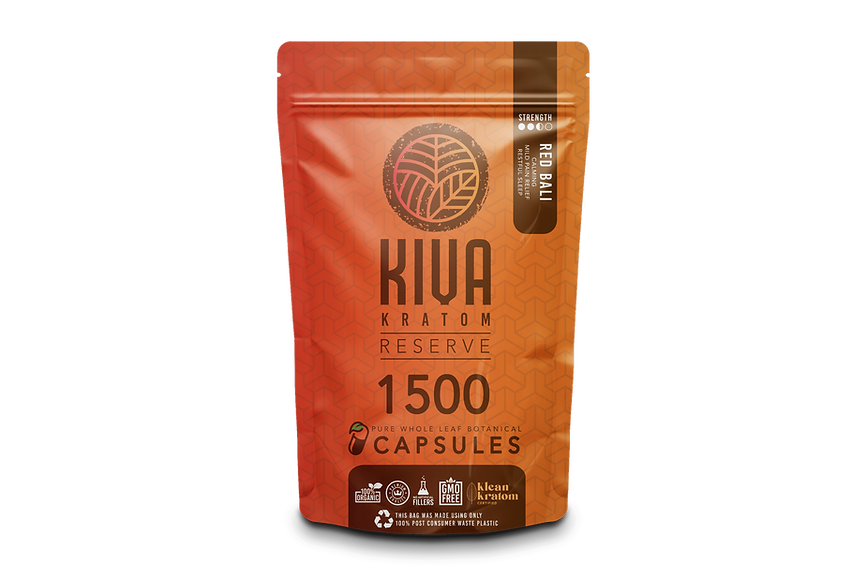 KIVA Kratom Reserve Pure Whole Leaf Botanical Capsules