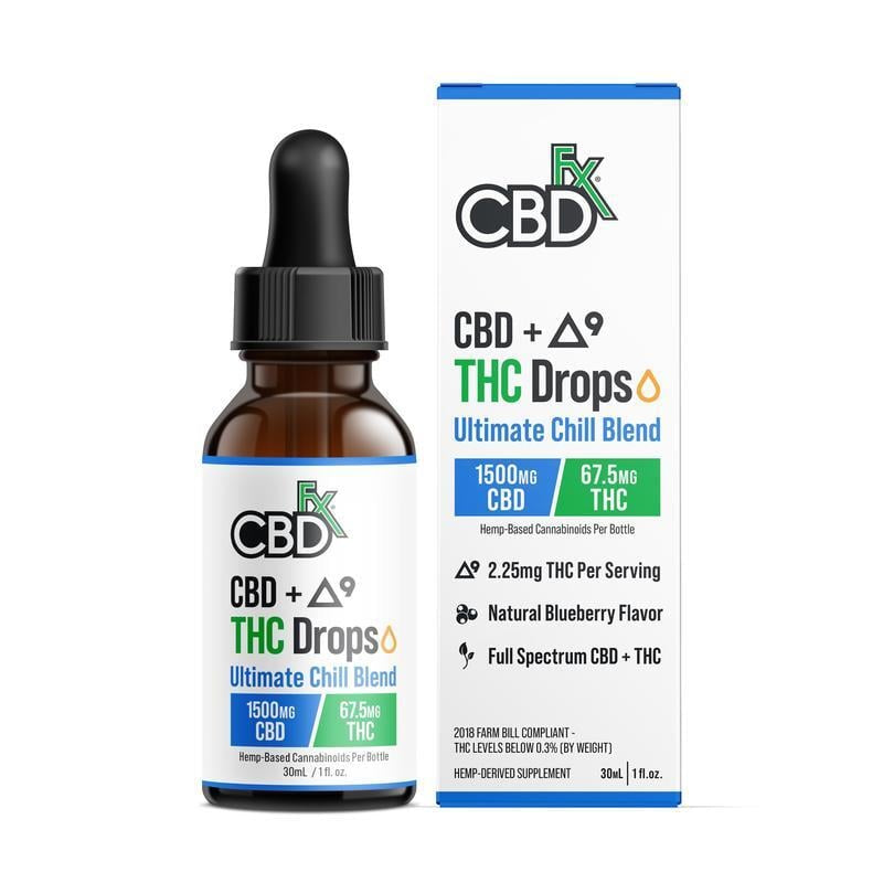 CBDfx Delta-9 THC Oil Drops Ultimate Chill Blend