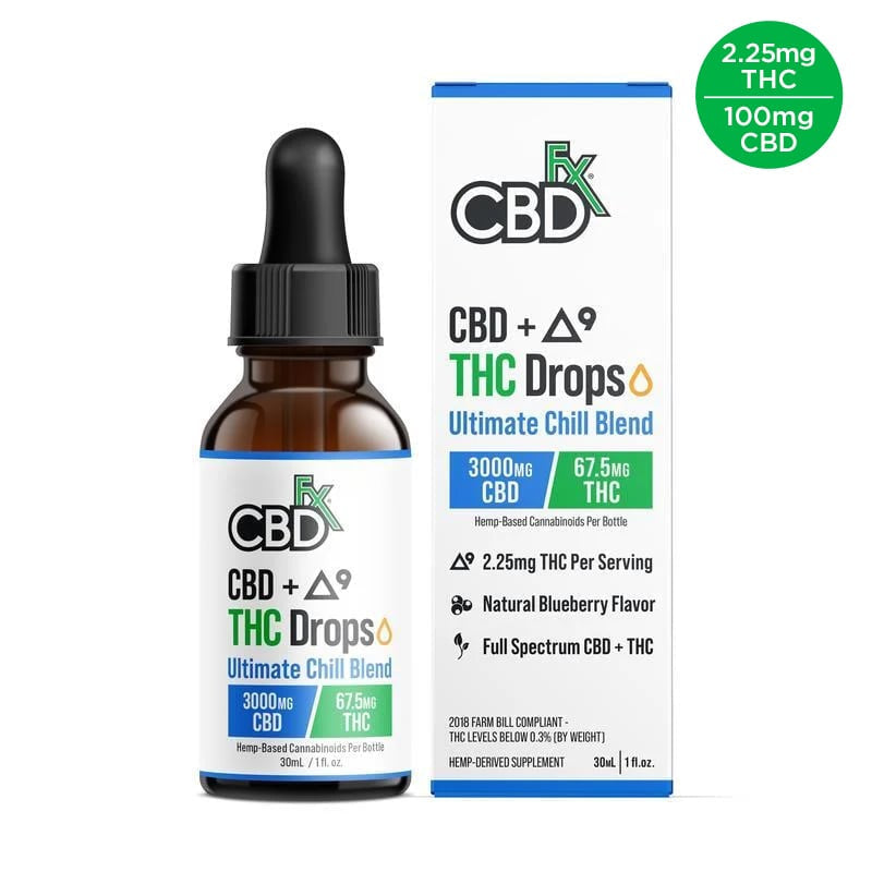 CBDfx Delta-9 THC Oil Drops Ultimate Chill Blend