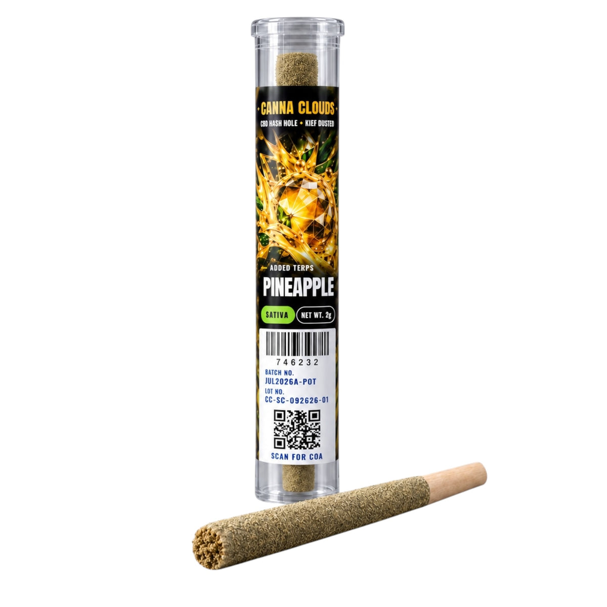 Canna Clouds CBD Hash Hole Kief Dusted Pre-Rolls - 2g