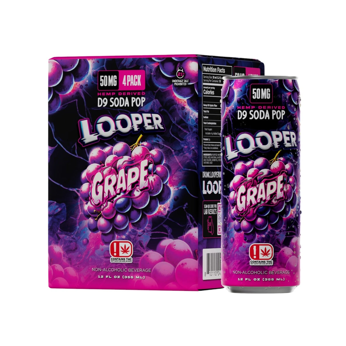 Looper Hemp Derived D9 Soda Pop - 50mg