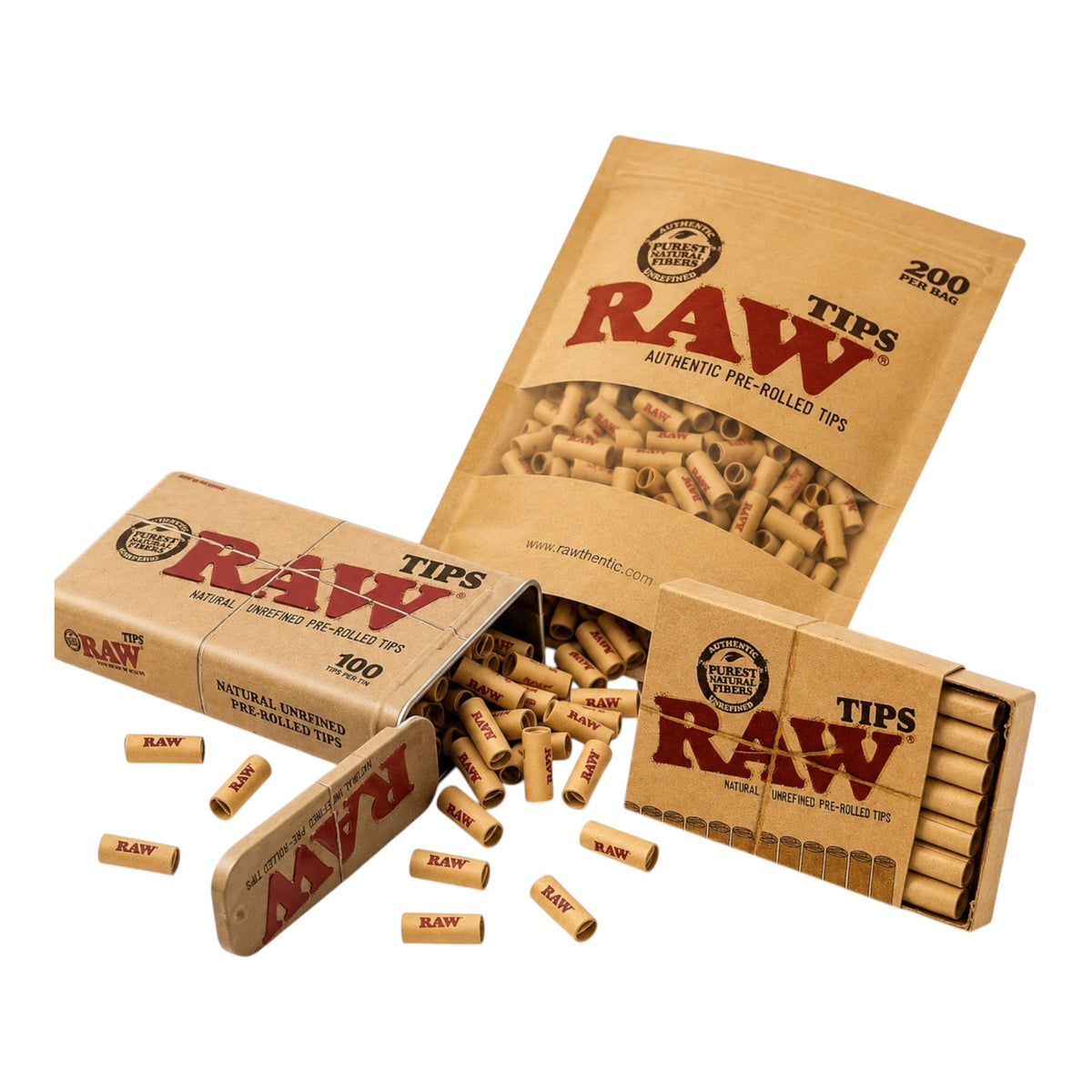 RAW Natural Pre-Rolled Tips