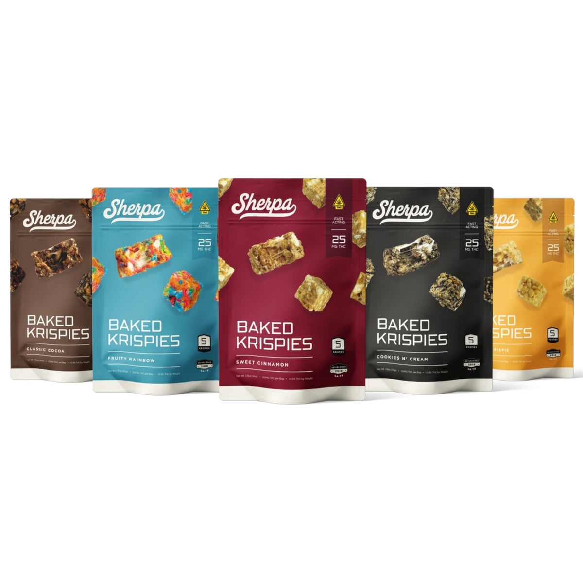 Sherpa Baked Krispies Fast Acting THC Treats - 125mg